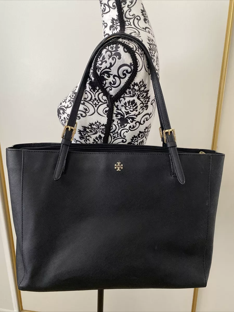 Large black tory burch tote sale