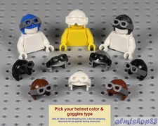 LEGO - Aviator Pilot Helmet - PICK YOUR COLORS - Goggles Hat Cap Minifig Space  