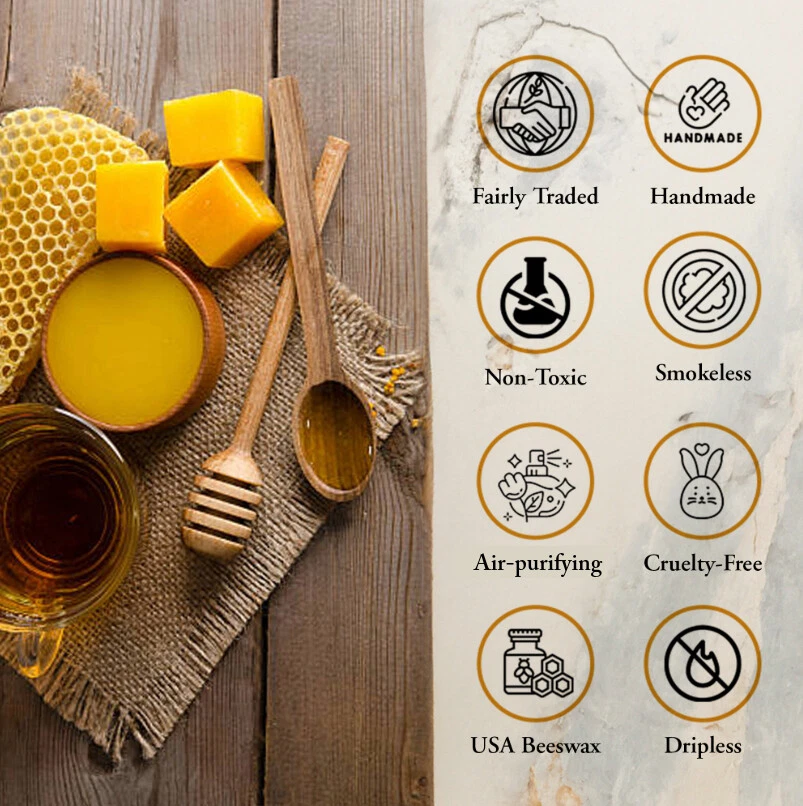 Dipped Taper Candles 100% Pure USA Beeswax Unscented 6" x 5/8" 6 Hour Burn Time - Image 3 of 4