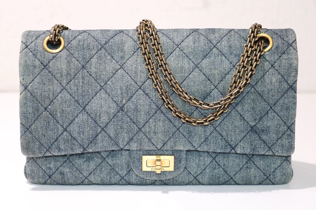 Chanel Blue Quilted Denim 2.55 Reissue 226 Flap Aged Gold Hardware, 2012