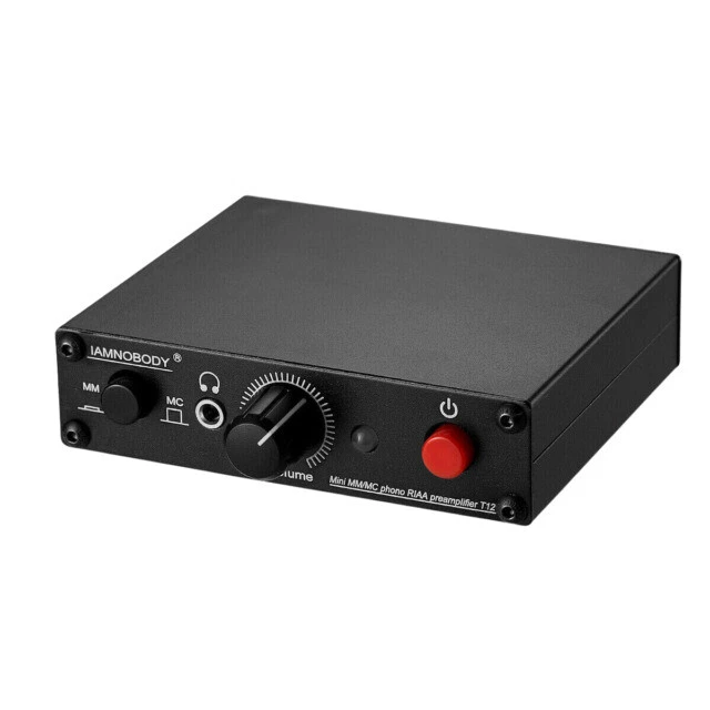 Douk Audio T12 MM/MC RIAA Phono Stage Turntable Preamp with Headphone Amplifier - Black