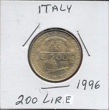 ITALIA 200 LIRE 1996R 1 ANNO TIPO,CENTENARIO DELL'ACCADEMIA DELLA GUARDIA DI FINA
