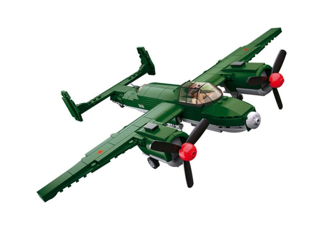Bombardier Russe M38-B0688 avion militaire miniature compatible Lego en briques
