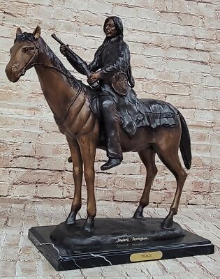 Große 23 '' Fraser Bronze Statue Hot Guss Indianer Mit Pferd Skulptur Sale Kunst