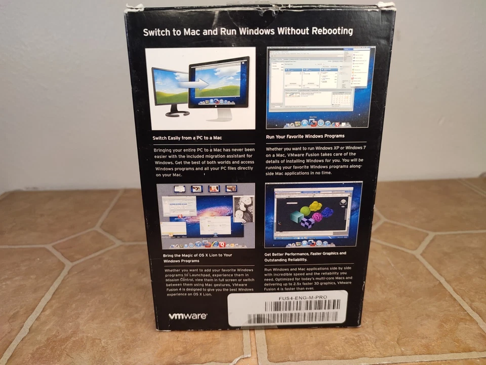 VMware Fusion 4 NIOB (?) Complete Box Set w/ Code Old Version Lion - Image 3 of 4