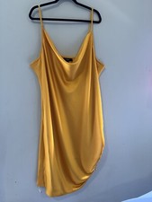 Forever 21  Silky   Dress Womens Sz 3x Polyester Y Spandex Yellow