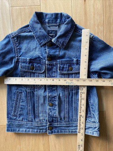 Gap Denim Snap Up Jacket Blue Childs Size. Small 6/7 Cotton Medium Wash GapKids - Picture 6 of 8