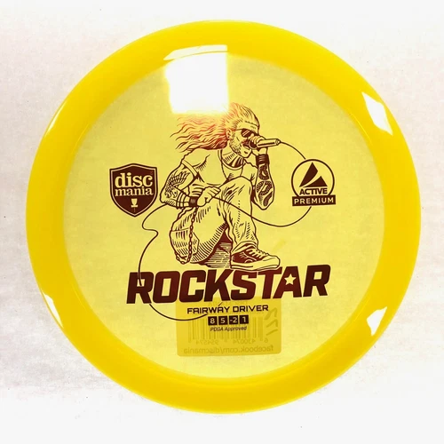 DISC GOLF DISCMANIA ROCKSTAR ACTIVE PREMIUM PLASTIC FAIRWAY DRIVER 172g YELLOW
