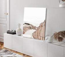 Foot Path to Sea Faded Photograph Stretched Canvas 40x50cm Print