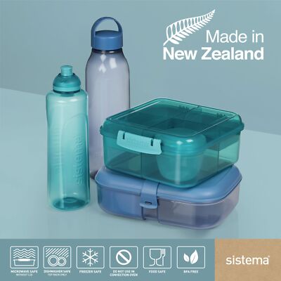 Sistema Ocean Bound Boîte à Bento En Plastique, 1,1 L, Sans BPA, Bleu Sarcelle Ou Bleu (couleur Non Sélectionnable