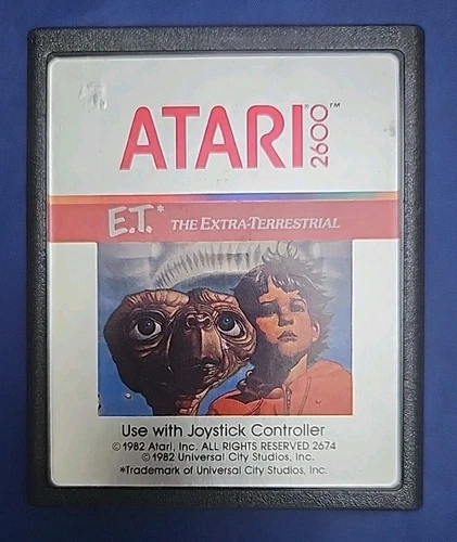 VINTAGE 1982 ATARI 2600 E.T. THE EXTRA TERRESTRIAL GAME w/ BOOKLET