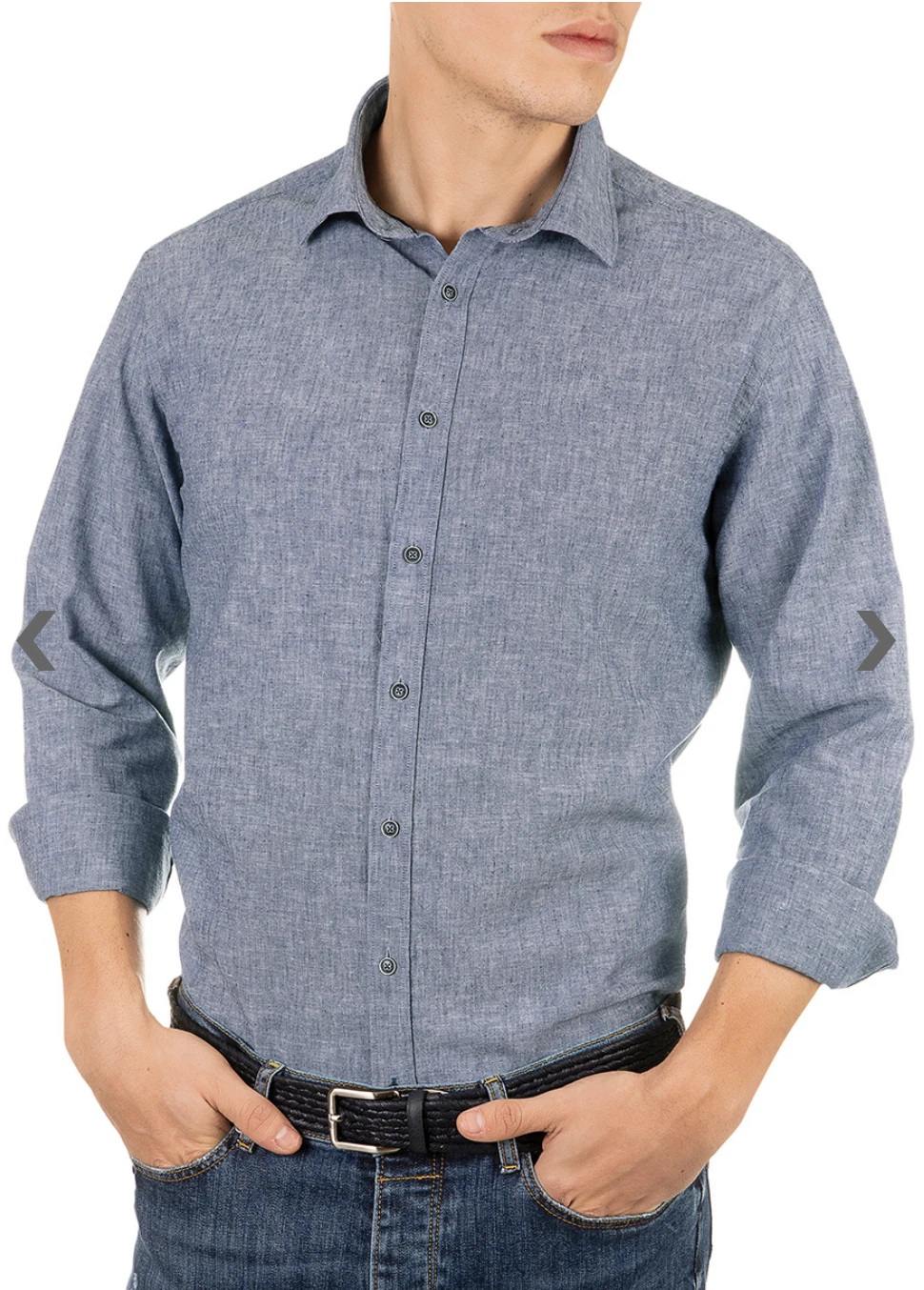 Manetti Indigo Blue Dante Long-sleeve Cotton/Linen Comfort Fit Shirt "X-Large"