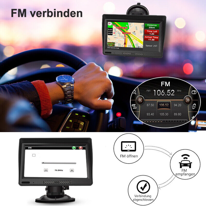 9 Zoll GPS Navi Navigation für Auto LKW PKW Navigationsgerät FM Radarwarner DHL