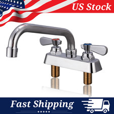 4" Center Commercial Sink Faucet - 6" Swivel Reach Spout Brass