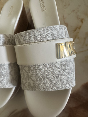 Michael Kors Jilly Platform Wedge Slide Sandals Vanilla Women's Size 8.5 |  eBay