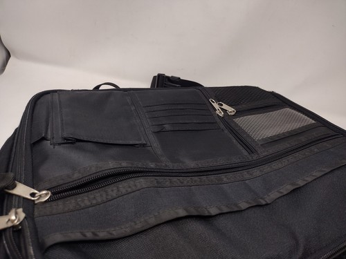 vintage Cbs News Heavy Duty Black Canvas Stitched Briefcase Messenger Bag Padded - Picture 8 of 13