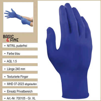 ANSELL Nitril Gr. XL blau, MHD abgelaufen, 10x100 = 1000 St. - FREI HAUS - EURO 25,00