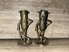Vintage Mr. Peanut Salt & Pepper Shakers Set Plastic Advertisement