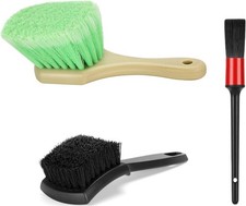 Wheel Rim Tire Brush Set Soft Stiff Bristle Car Detailing 3PCS Kit
