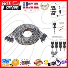 100 Oxygen Free Copper 17ft 4 Channel RCA Audio Cable Twisted Pair with Nois...