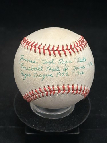 James Cool Papa Bell Signed Baseball HOF 74 Inscription Grays Autograph HOF PSA