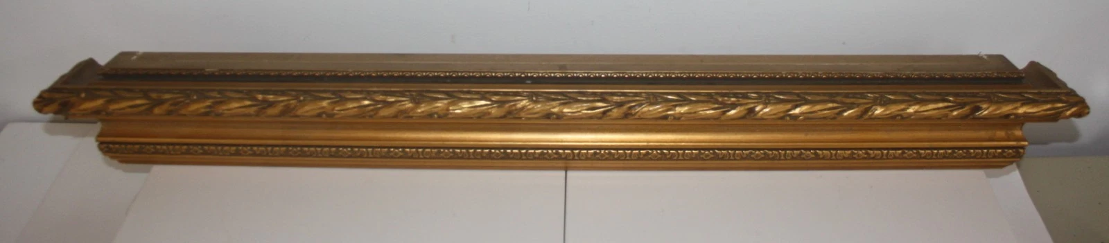 Gold Leaf Gilt Wood Floating Ledge Shelf 28" Neoclassical