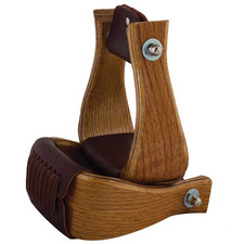 Hilason 3 Inch Western Tack Saddle Horse Wood Bell Stirrups Pair Ai-172156-3-Bg