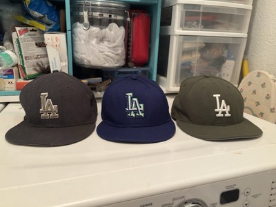 3 New Era 59FIFTY LA Dodgers Proback Hat Bundle (Gray/Blue 7 3/4, & Green 7 3/8)