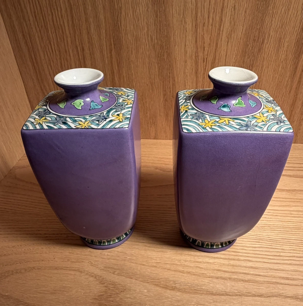 紫色と金色の陶器花瓶 紫の花色を楽しむためのオリジナルフラワーベース「紫水 shi-sui 花瓶・フラワースタンド