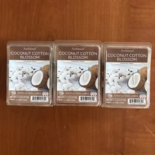 Lot of 3 - ScentSationals Scented Wax Cubes : COCONUT COTTON BLOSSOM 2.5 oz Melt
