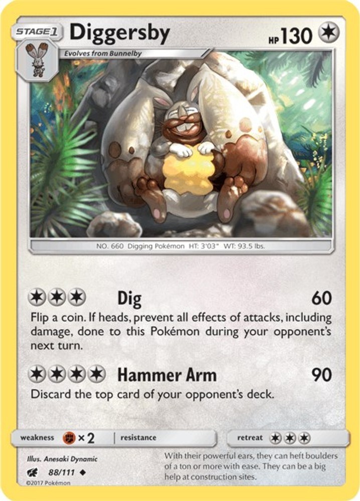 Diggersby-Pokemon-88/111-SM - Crimson Invasion-Uncommon-NM-match