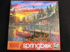 Springbok (33-10892) Cabin Evening Sunset 1000 Piece Jigsaw Puzzle