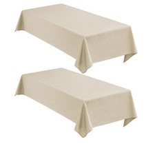 Faux Linen Tablecloths for Rectangle Tables, 2 Pack Burlap Textured Table Clo...