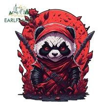 EARLFAMILY Samurai Panda Car Sticker Personality Motorcycle Sunscreen Decal 