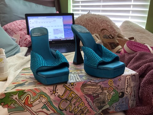 Jeffrey Campbell bright Blue Satin - US size 7