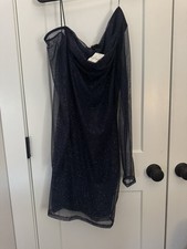 Off The Shoulder Sparkly Navy Blue Mini Dress From Windsor Size Medium