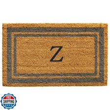 Calloway Mills 153022436Z Periwinkle Border 24" x 36" Monogram Doormat, (Lett