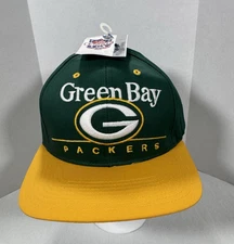 Vintage Green Bay Packers Snapback Hat Game Day Twins Enterprise Adult Green Cap
