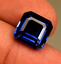 Asscher Cut Natural Kashmiri BLUE Sapphire 9.78 Ct Certified Loose Gemstone