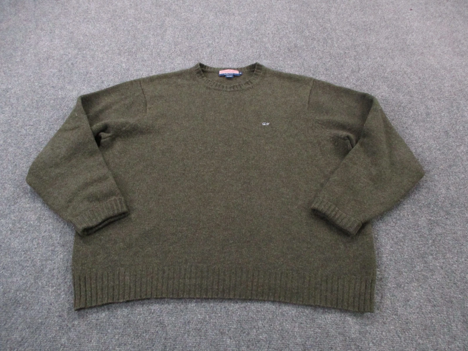 Vineyard Vines Sweater Mens XL Olive Green Wool Golf Pullover Casual Basic