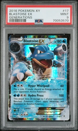 2016 POKEMON XY GENERATIONS #17 BLASTOISE EX PSA 9