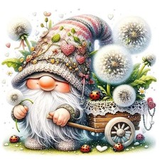 Gnomes Diamond Art Kits for Adults,Dandelion Diamond Painting Kits Full Round Dr