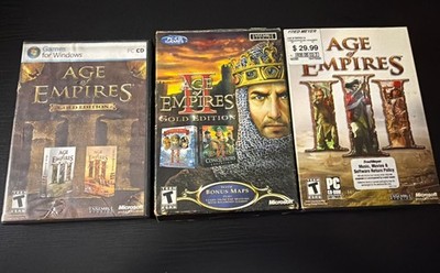 Lot of 3 Age of Empires PC Games Including 2 3 and Gold Edition