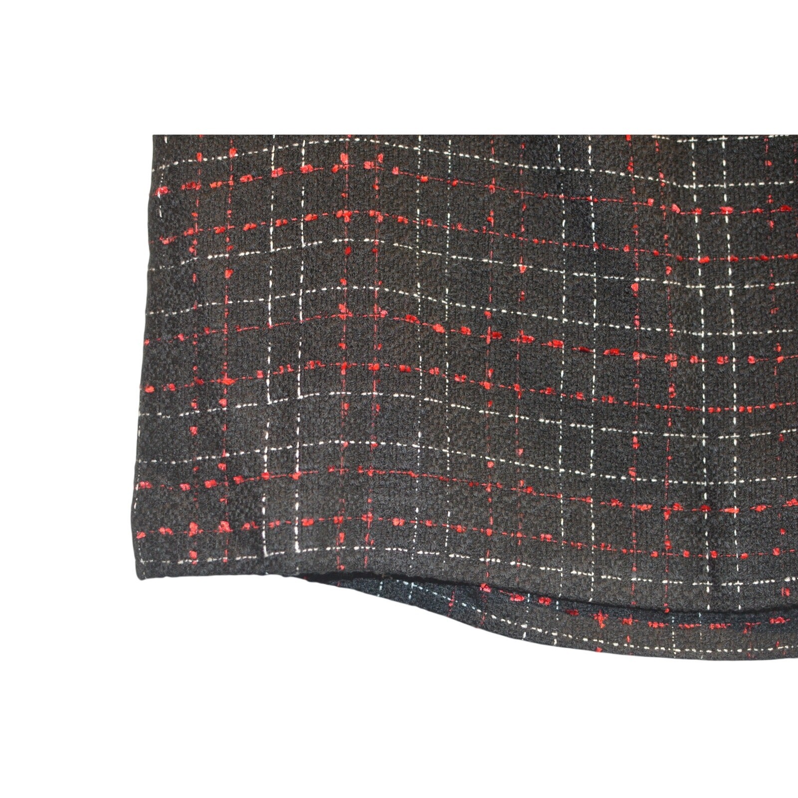 Calvin Klein Women's Tweed Plaid Print Pencil Skirt in Black & Red thumbnail 5
