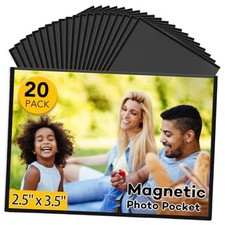 20 Pack Magnetic Picture Frame, 2.5 x 3.5 Inches 2.5X3.5 inches-20Pack Black
