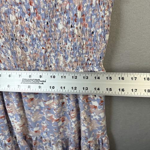 Hayden Los Angeles Smocked Bodice Midi Dress Size L Floral Pastel Farm Fairy Euc - Picture 8 of 15