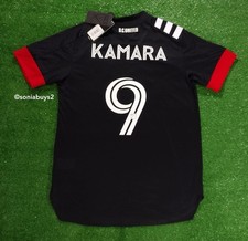 Adidas KAMARA MLS DC United Away Authentic Soccer Jersey, EH8688, Black, Size M