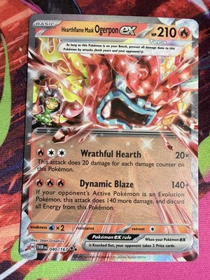 Hearthflame Mask Ogerpon Ex 40/167 Pokémon TCG S&V Twilight Masquerade DBL Rare