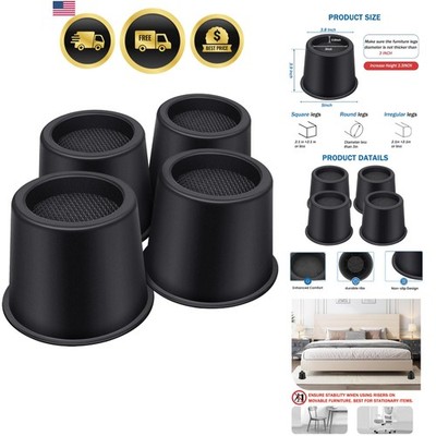 Bed Risers 4 Inch Heavy Duty, Round Furniture Risers for Bed Desk Table Sofa ...
