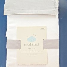 New Cloud Island Baby White Pleated Crib Skirt Nursery Bedding New